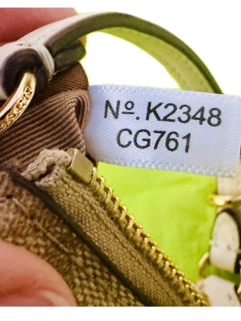 Coach Mini Lolita Bag in Beige / White Signature Keychain Gold Hardware - NWOT - Picture 6 of 13